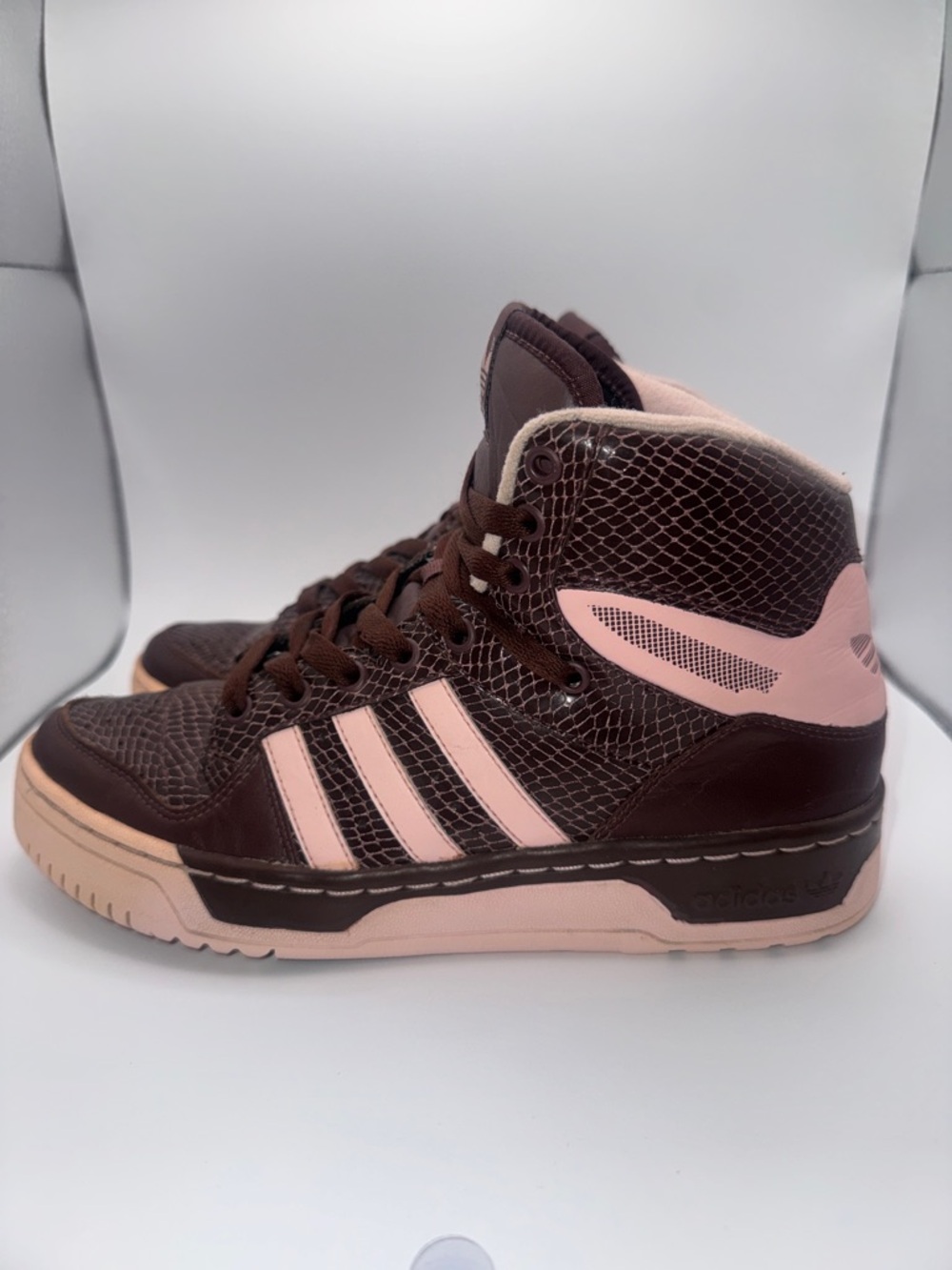 Adidas Metro Attitude Hi "Hula" Brown Snakeskin Pink 2005 Vintage Men 5.5